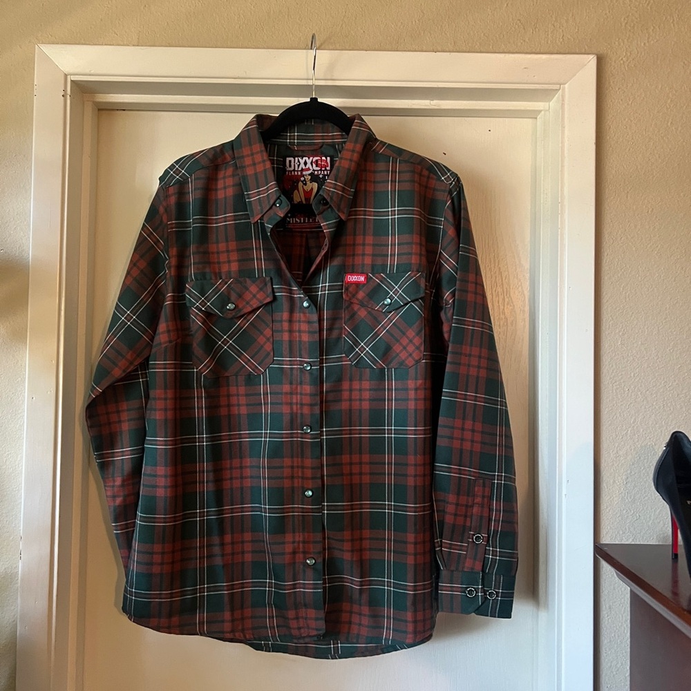Dixxon Green and Red Plaid Shirt